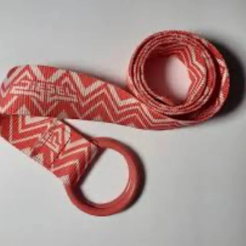 Diesel Chevron Patterned Belt - Pink coral